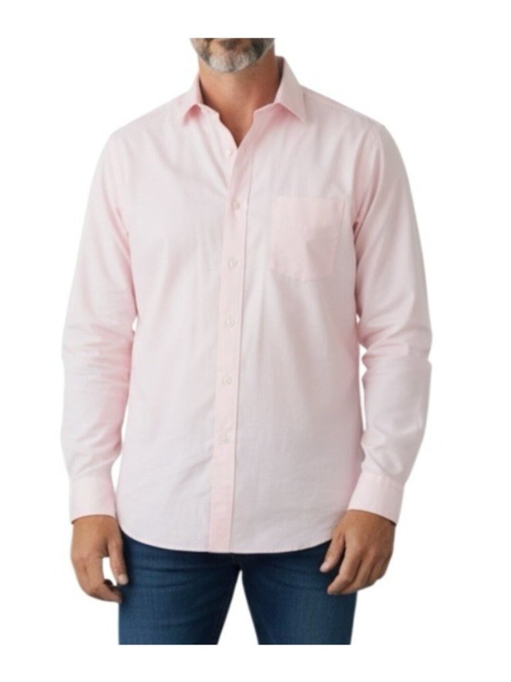 Oak Hill Mens Classic Fit Non Iron Button Down Shirt~Size 18 35/36~Pink L3 34